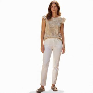 Old Navy Pixie Ankle Pants White Size 12 Mid Rise Stretch NWT